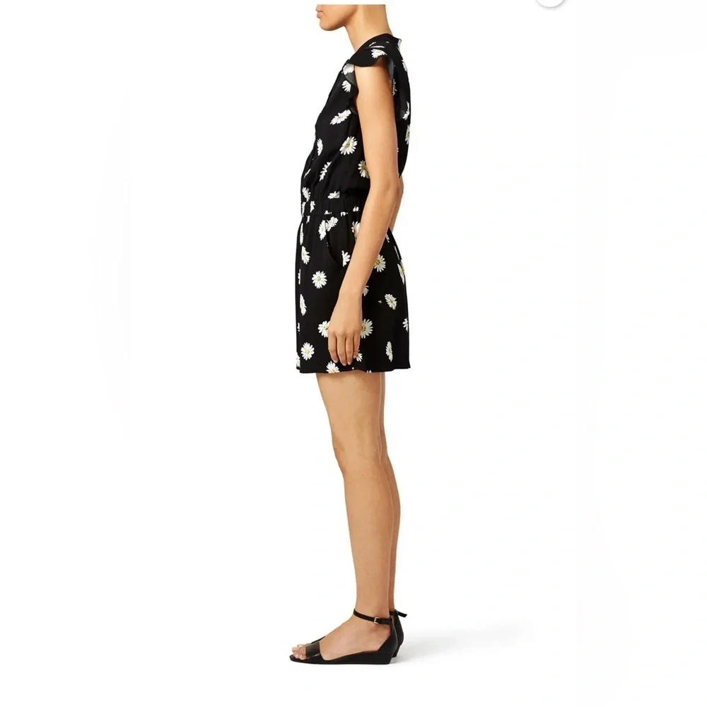 Kate Spade Daisy Dot Crepe Button Down Romper Size 8